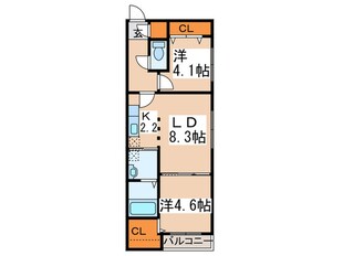 ベラージオ北大前の物件間取画像